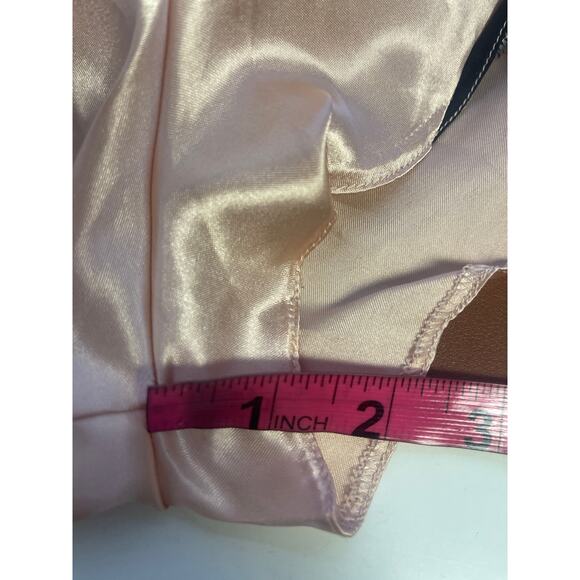 BEWICKED SZ M Peach Black Satin Short Pajama 2 Piece Set NWT B131 - Picture 5 of 6